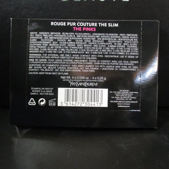 YSL YVES SAINT LAURENT ROUGE PUR COUTURE THE SLIM LIPSTICK SAMPLE CARD LOT OF 5 - Picture 4 of 4